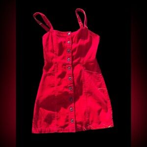 Red corduroy dress